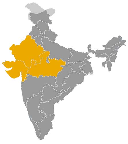 Inde • |0940/1244| • dynastie Chaulukya Solanki: carte